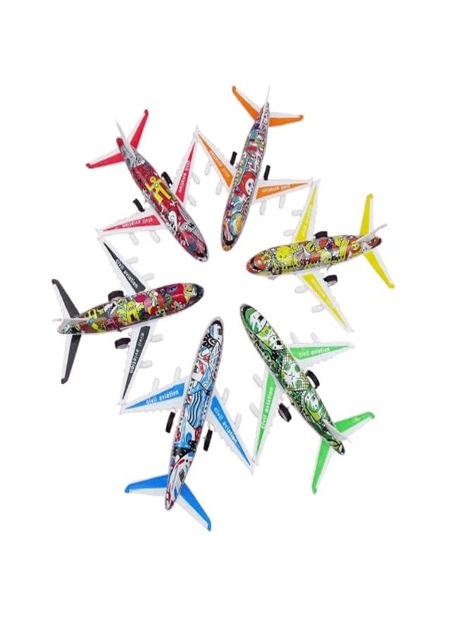 KITMEER Graffiti Design Toy Passenger Aircraft, Pull-Back Mechanism, Metal Construction. - Image 3